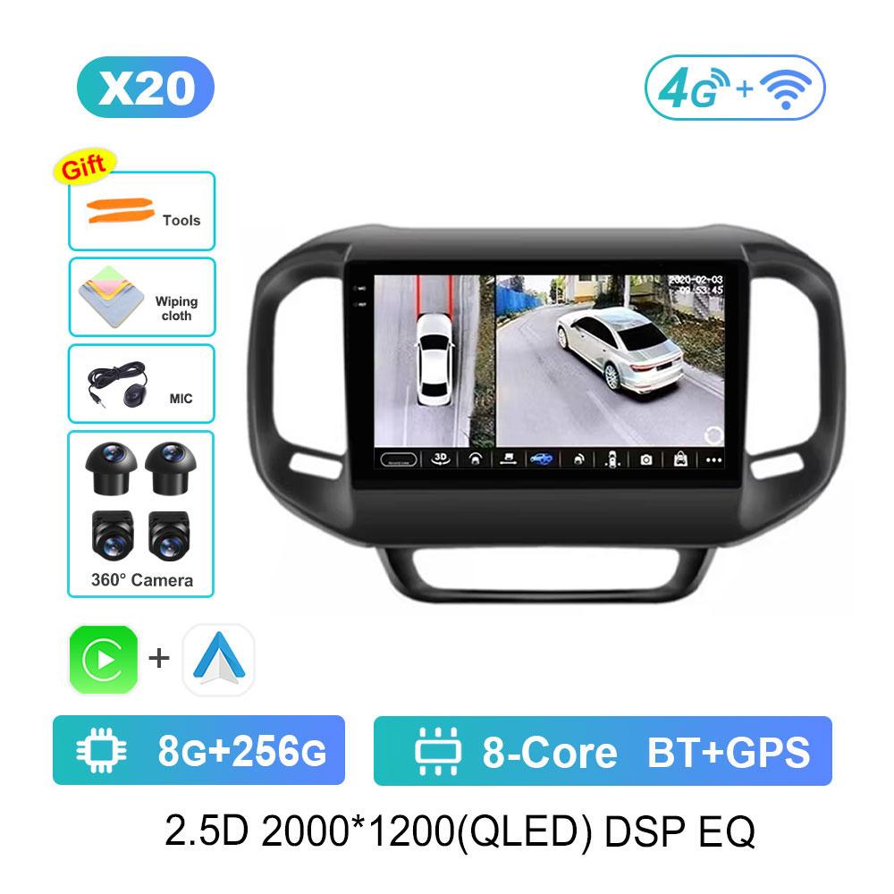 for FIAT Toro 2017 - 2021 Car Radio Multimedia Player Android 14 GPS Navigation 4G BT DSP Stereo Split Screen WiFi Auto Tools