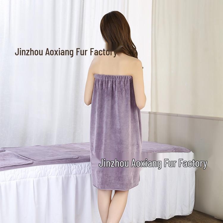 Wrap Chest Bath Towel for Women - Strapless Sauna Skirt with Buckle, Absorbent & Soft, Engraved Logo