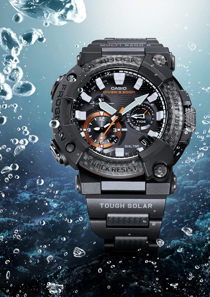 Orologio Casio G-Shock FROGMAN con Bluetooth, Alimentazione Solare Radiocontrollata, Struttura Carbon Core Guard, GWF-A1000XC-1AJF, da Uomo, Nero