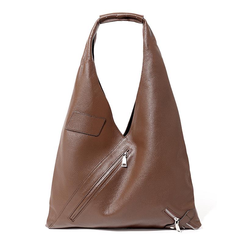 

Женская сумка Новая нишевая дизайнерская сумка через плечо Сумки-тоут большой вместимости Юношеские кожаные сумки