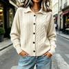 Damen Strick-Cardigan-Top mit offener Vorderseite und Knöpfen