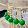 Vintage Faux Dry Green Jadeite Earrings And Earrings.