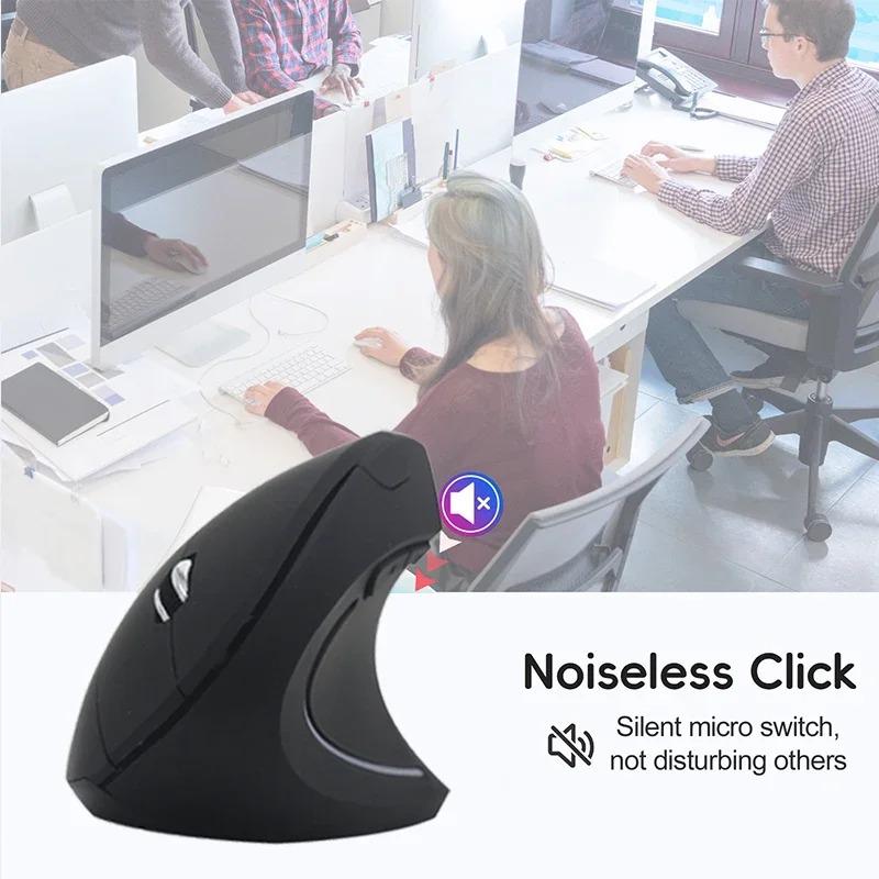 2.4G Vertikální Bezdrátová Bluetooth 5.0 Myš Ergonomická Dobíjecí Myš RGB 1600 DPI Tichá Myš pro PC Laptop Stolní počítač