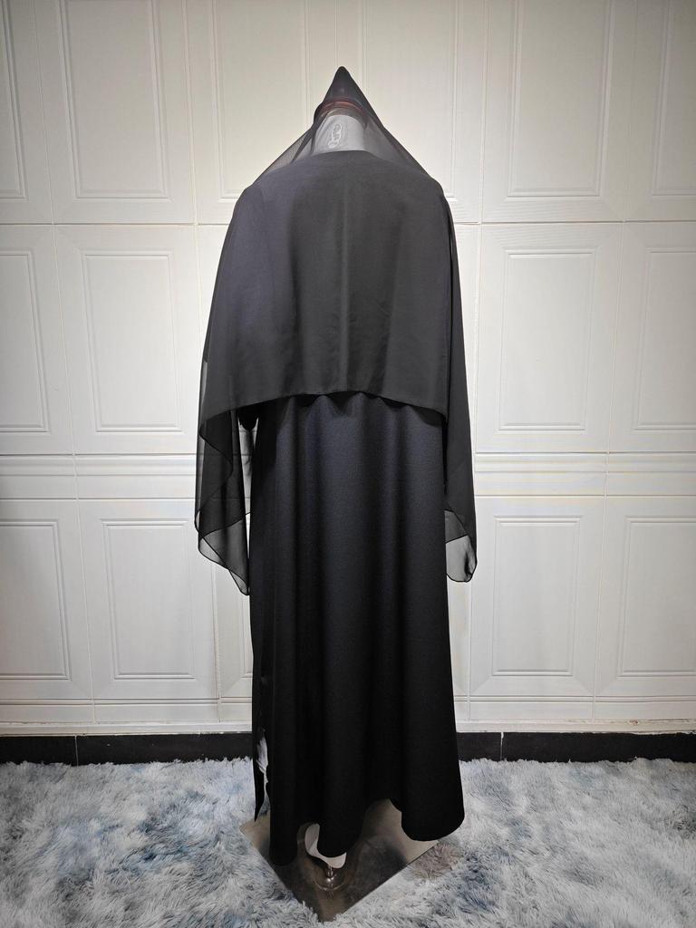 Elegantes zweiteiliges Set aus Cardigan und Hijab - 2025 TikTok Mode, Dubai & Türkei Edition