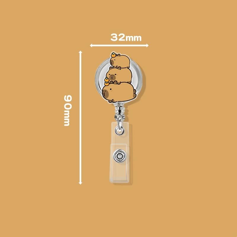 

Cute Cartoon Capybara Acrylic Retractable Badge Reel Student ID Card Badge Holder Gift for Doctor Nurse Name Tag Anti-Loss Clip