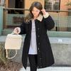 2025 New Lamb Wool Collar Waist Women's Long Down Cotton Clothes Solid Color Single-breasted Loose Coat
