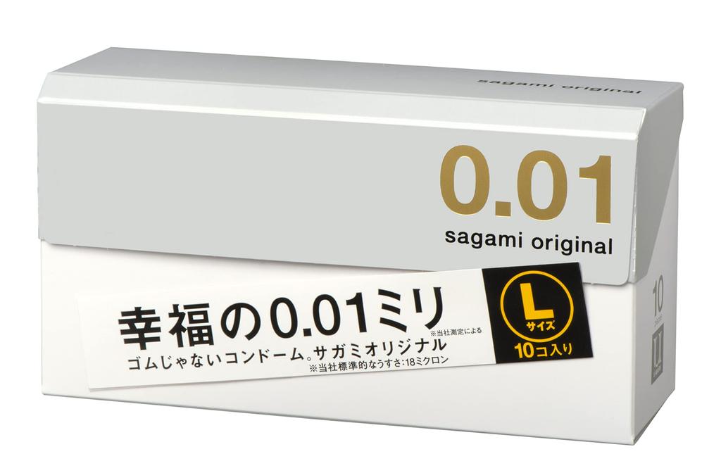 Sagami Original 001 Condom Thin Polyurethane L size 10 pieces [Old item] [Single item] 0.01mm