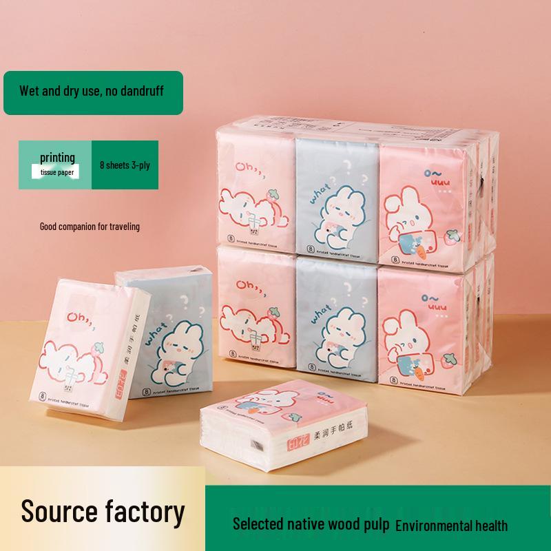 Colored Pocket Tissue Pack: Portable Printed Facial Tissues for Students