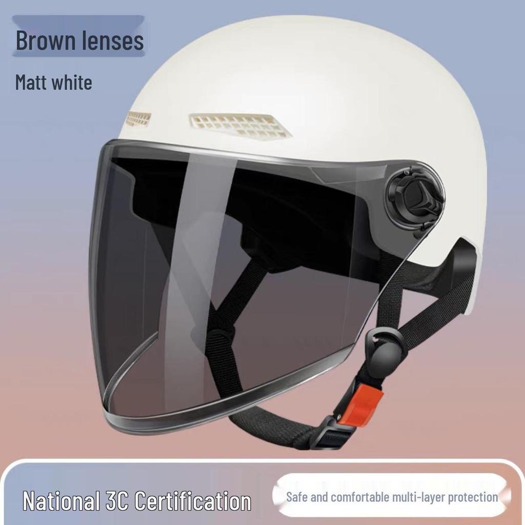 Unisex Summer Electric Vehicle Half Helmet for All-Season Use - Motorcycle Safety Helmet