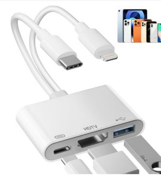 HD Screen Mirroring Device, No Power Needed, Fast Charging, Built-in Chip, Compatible with Apple Type-C To HDMI Projectors