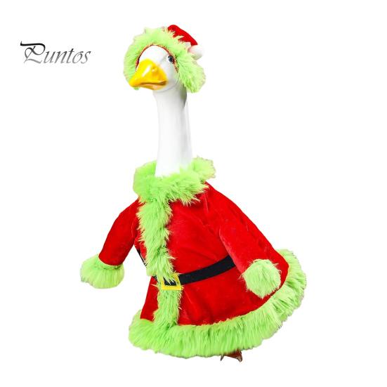 Holiday Yard Goose Attire Halloween Ghost Outfit, Christmas Porch Apparel, Festive Costume for 23 Inch Statue, Outdoor Garden Lawn Decoration Outfit