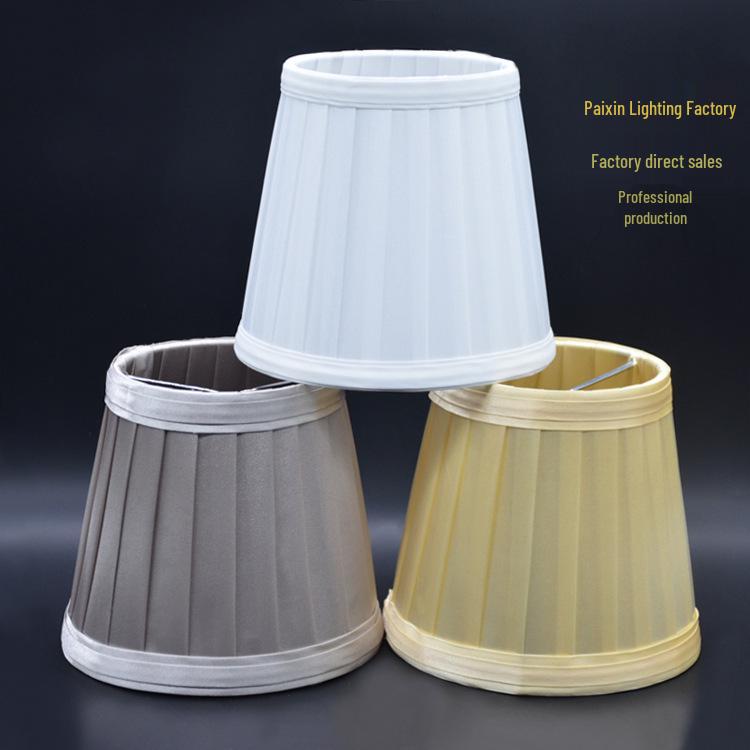 European Style Handmade Pleated Fabric Lampshade for Pendant and Wall Lamps