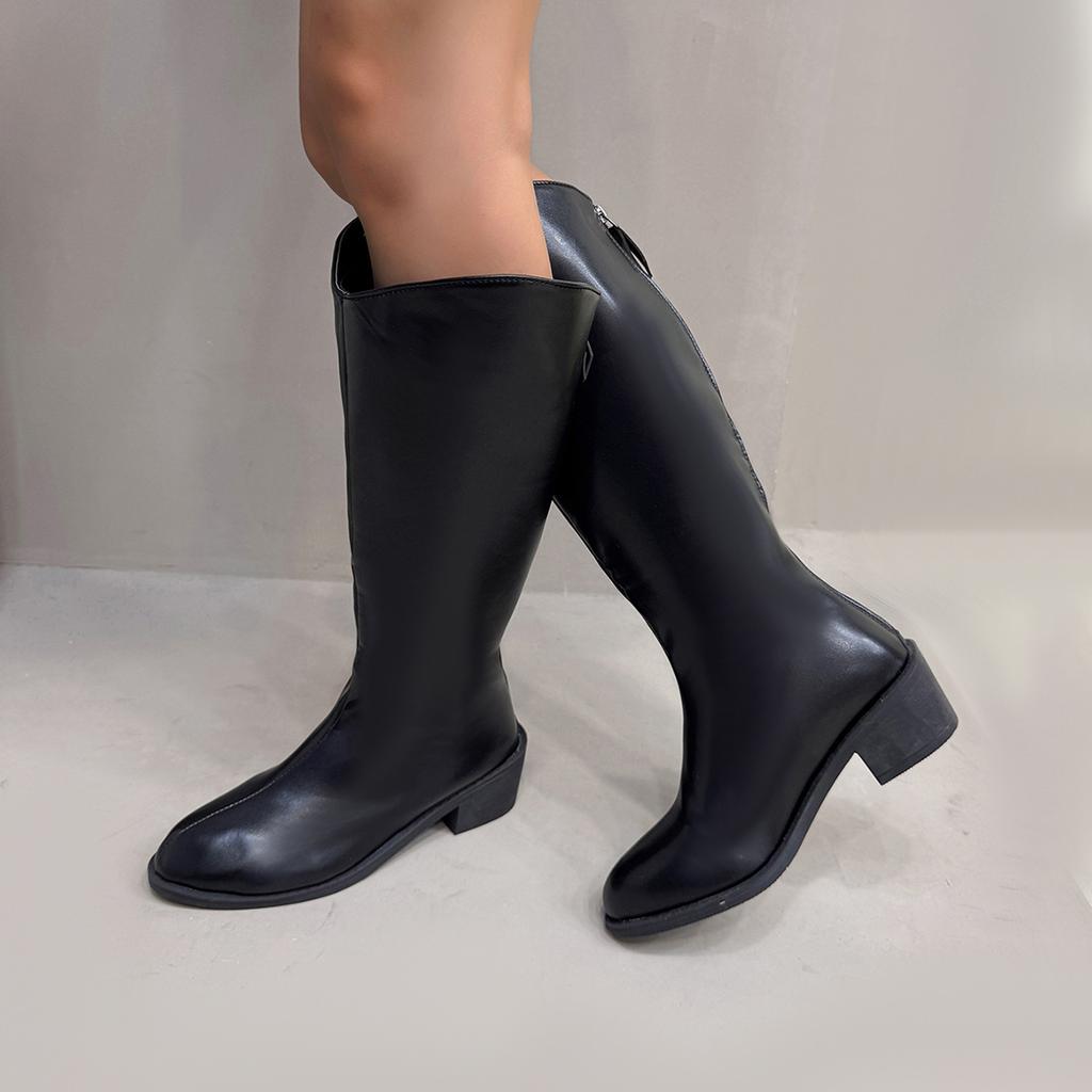 Fashion 2025 New Women Winter Boots Style Chunky Heel Knight Boots Woman High Tube Boots High Heel Shorty Long Ladies Shoes