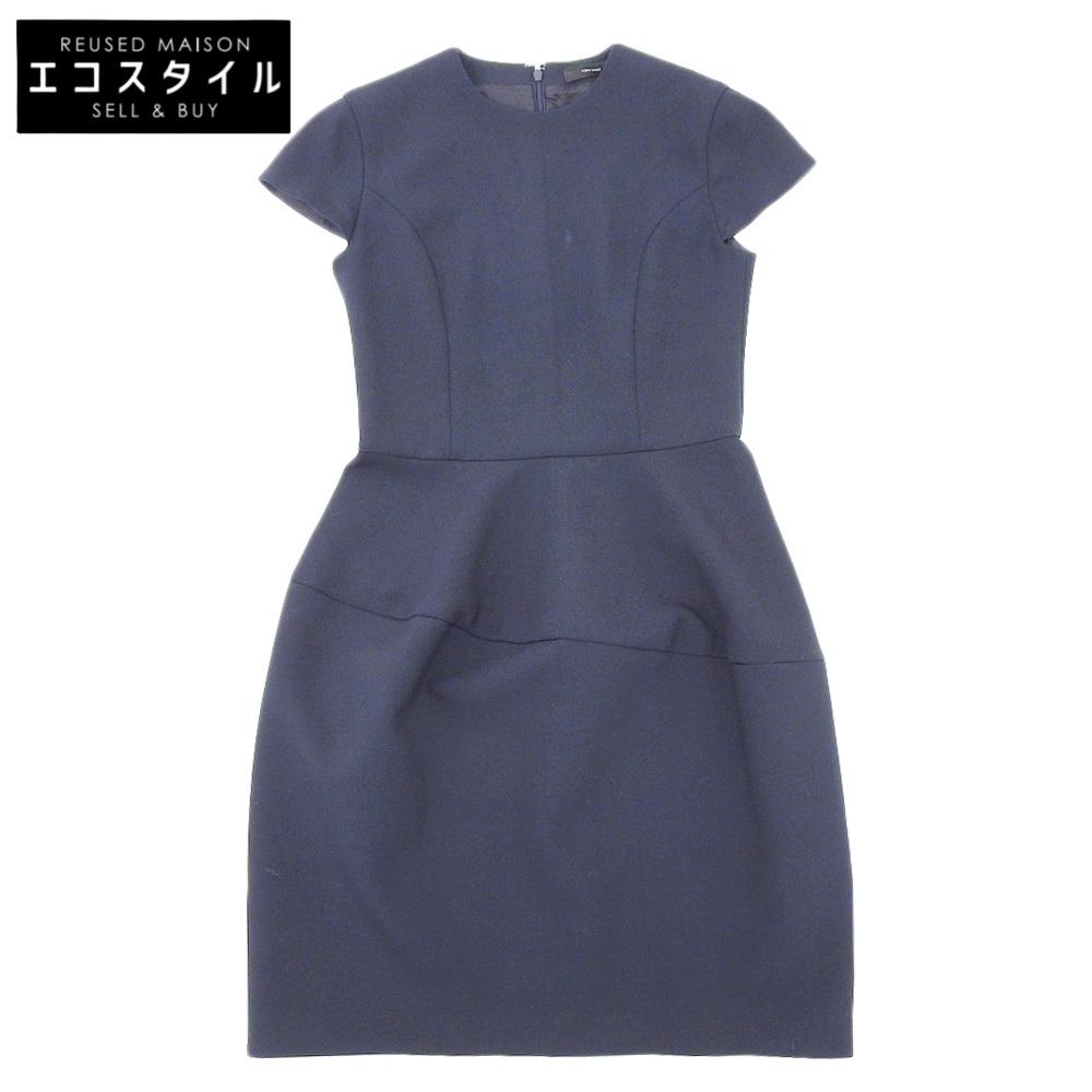 YOKOCHAN YOKO CHAN Yoko Chan Polyester X Rayon Short Sleeve Midi Dress Women's Dark Navy Size 36 YCD-121-747 Dress 36 Dark navyUsed