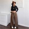 2026 Womens Brown Vintage Washed Relaxed Wide Leg Jeans