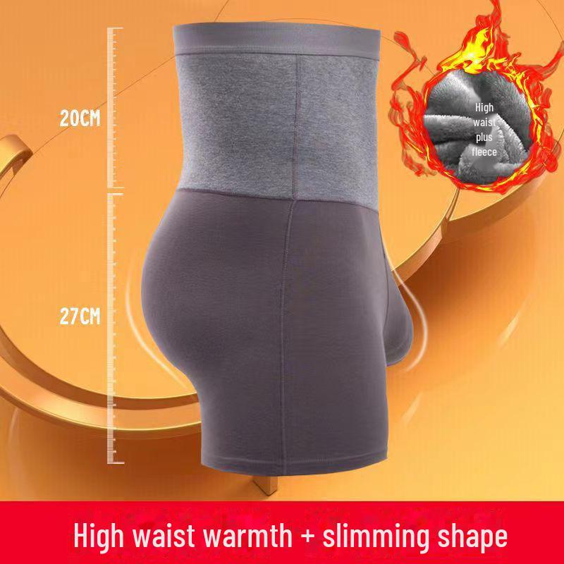 Męskie bokserki zimowe z aksamitu o wysokim stanie w dużych rozmiarach dla mężczyzn w średnim i starszym wieku