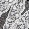 White Organza Strand Beads Three-Dimensional Flower Embroidery Barcode Clothing Cuffs Belt Decorative Lace Accessories