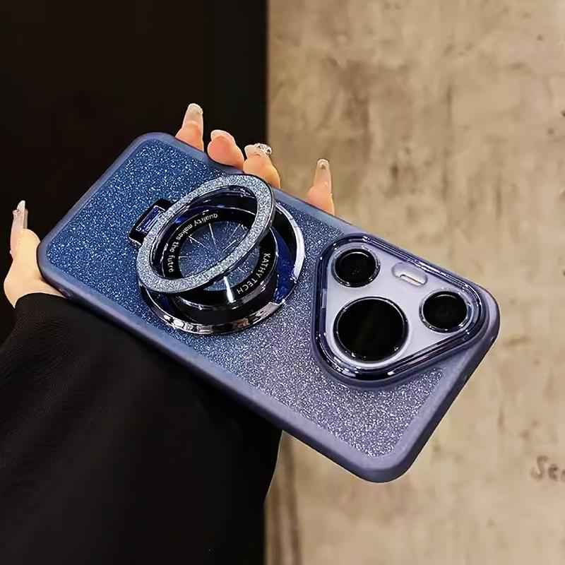 Luxury Magsafe Magnetic Bracket Holde Glitter Case for Huawei Honor X8C X8B X8A X7C X7B X9C X9A X9B X6B X5 X5B Plus Clear Cover