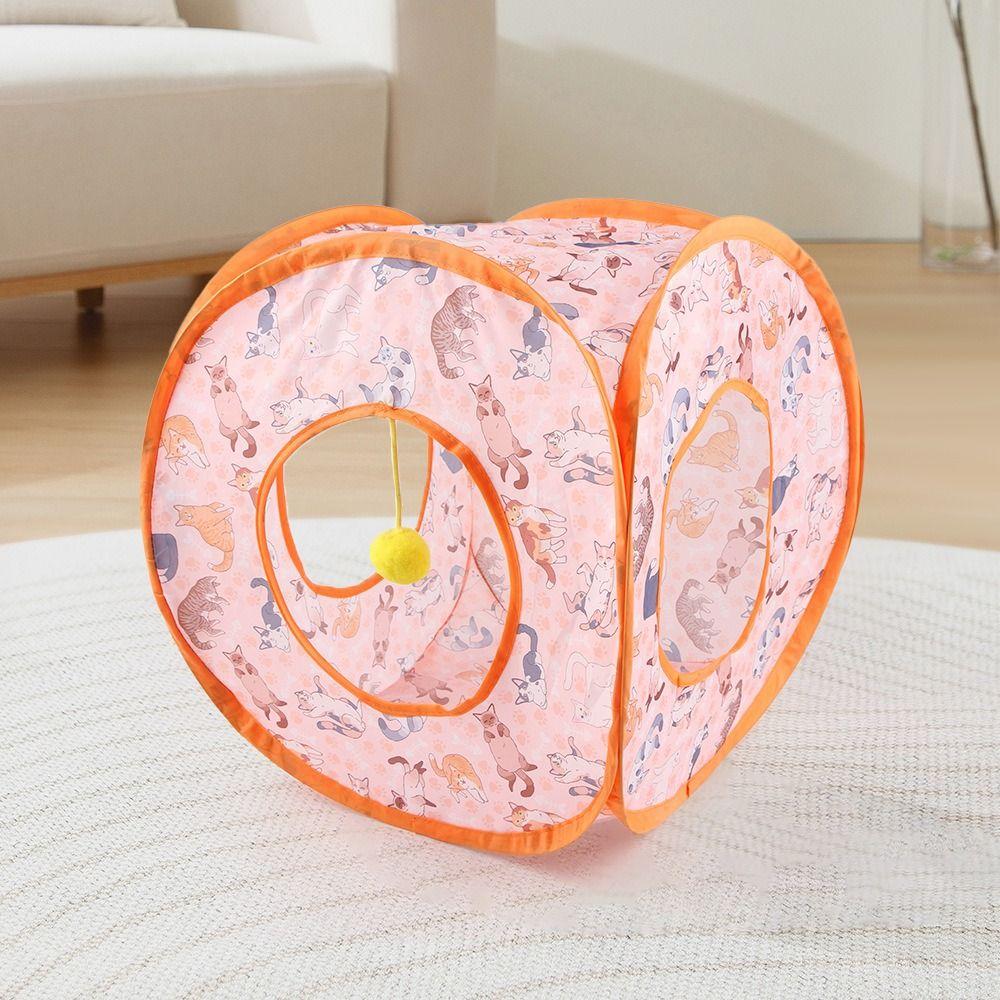Faltbares Katzenzeltnest Bedruckter Katzenkanal Universeller Katzenspieltunnel Katzenspielzeug