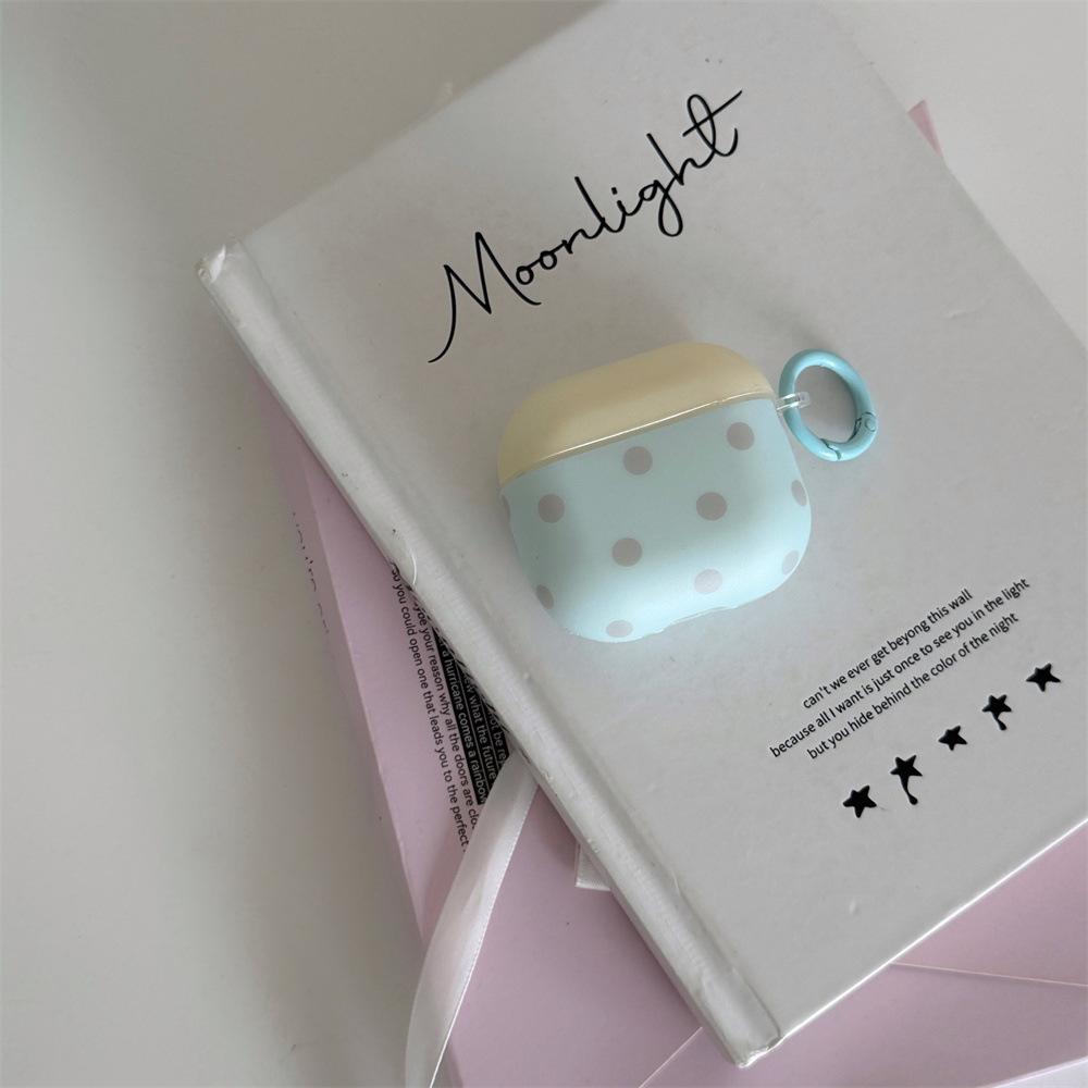 Macaron contrasting color polka dot earphone cover for Apple AirPods 1 /1 generation niche creative shell PRO1/PRO1