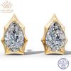 WUIHA Stylish 100% 925 Sterling Silver 2 CT Pear Cut D Color Real GRA Moissanite Diamonds Studs Earrings Fine Jewelry Pass Test