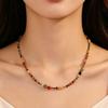 Colorful Retro Bracelet & Necklace Set with Natural Stone, Freshwater Pearls, Seed Beads & Durable Clavicle Chain