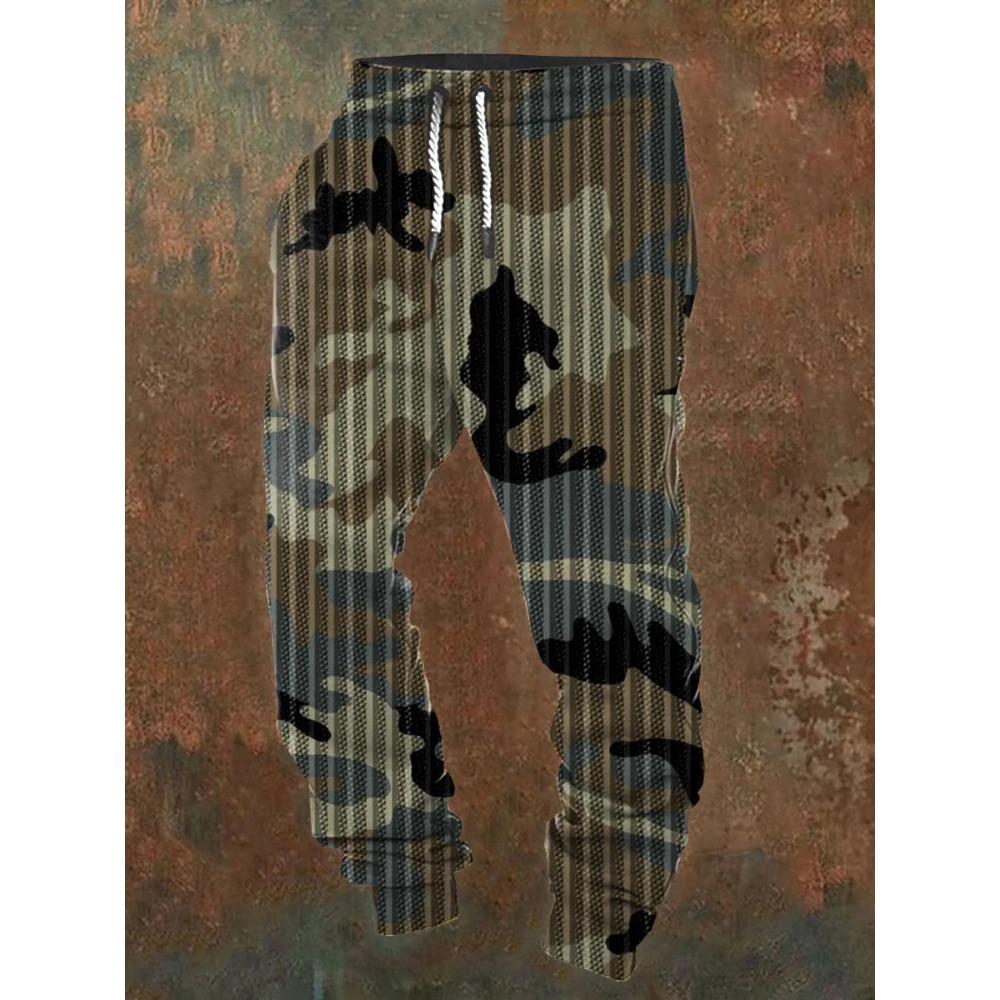 Men's casual jogging pants with drawstrings and Halloween skull prints, suitable for outdoor wear, autumn and winter fashion
