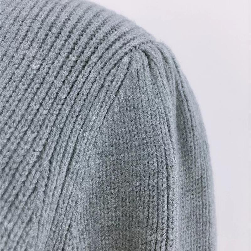 IHUASU Autumn and Winter Tie Temperament Commuter V-neck Jumper Women's Loose Large Size Fashion Knitted Cardigan