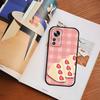 C-Cute-S-Strawberrys Black Shockproof Phone Case Snug Fit For Xiaomi 12,11,12S Ultra & Redmi Note 11,10T,9,9A,8Pro,8T,5G