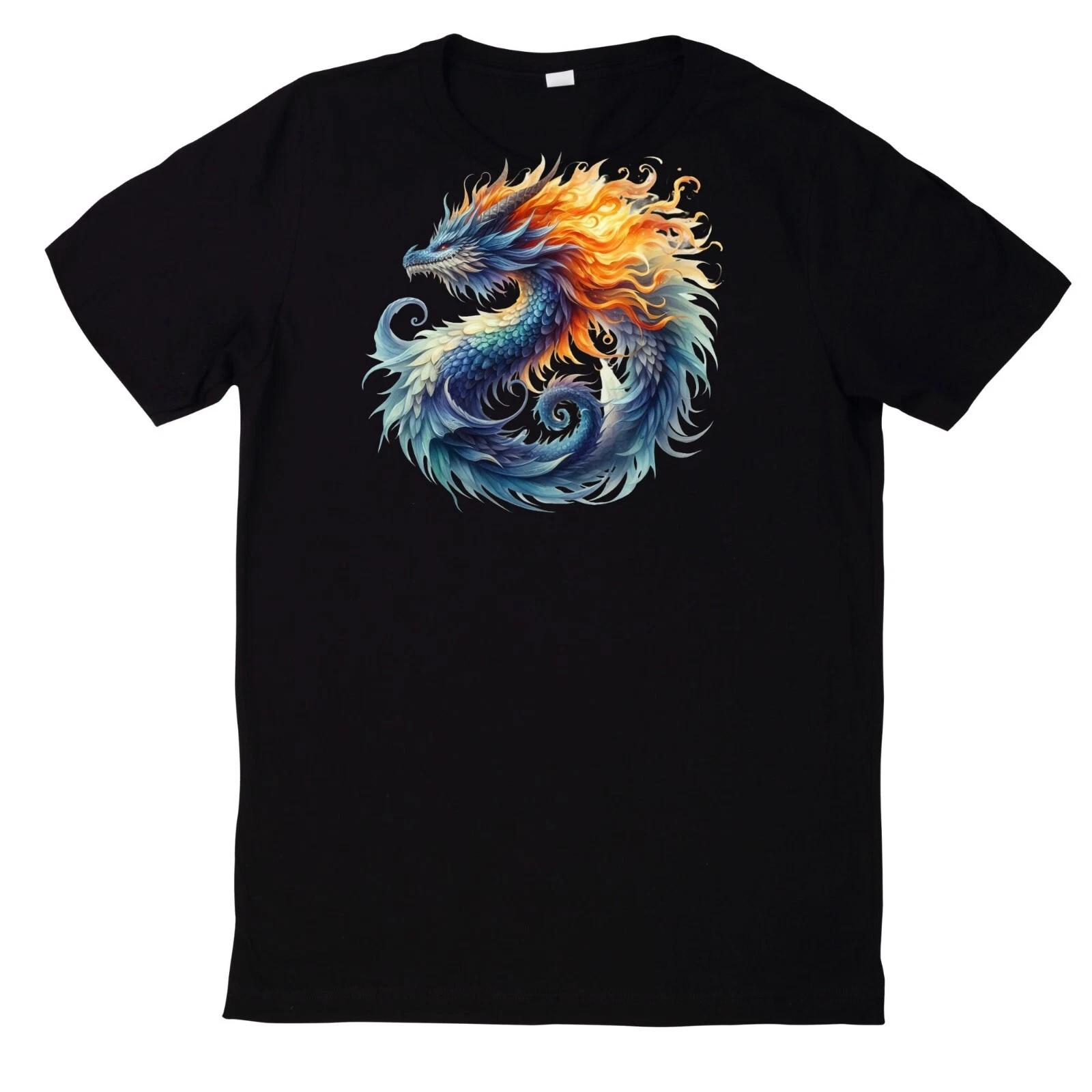 T-Shirt Fantasy Drachen Magischer Drache Motiv Baumwolle XS