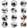 Aanimal coins, rare African animals, tigers, pandas, silver metal commemorative coins, commemorative medals, gifts