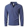 Men's Long Sleeve Linen Blend T-Shirt, Loose Fit Collared Pullover, Breathable Moisture Wicking Casual Spring Fall Top