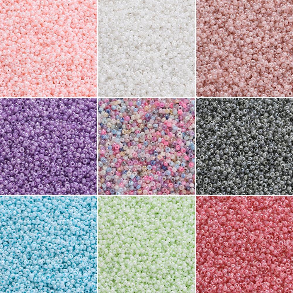 1000pcs 2mm Glass Seed Beads Colorful Spacer Loose Beads for DIY Crafts Necklace Bracelet Earring Jewelry Making Accessories