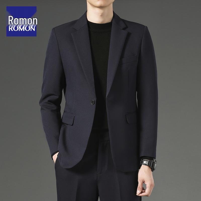 Romon Men's Slim Fit Blazer - Stylish Korean Trend for Spring & Autumn