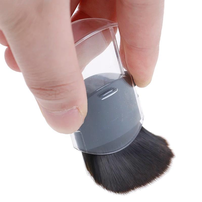 Portable Travel Mini Small Telescopic Blusher Makeup Brush Soft Single Face Foundation Powder Brushes with Lid Cosmetic Tools