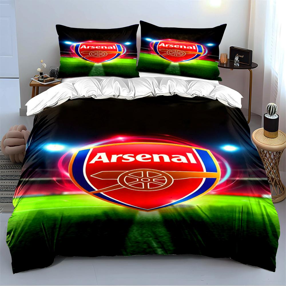 Ensemble de literie logo Arsenal Ensemble de literie Housse de couette Housse de couette Taies d'oreiller Décoration de la maison (1 * Housse de couette 2 * Taies d'oreiller, sans couette)