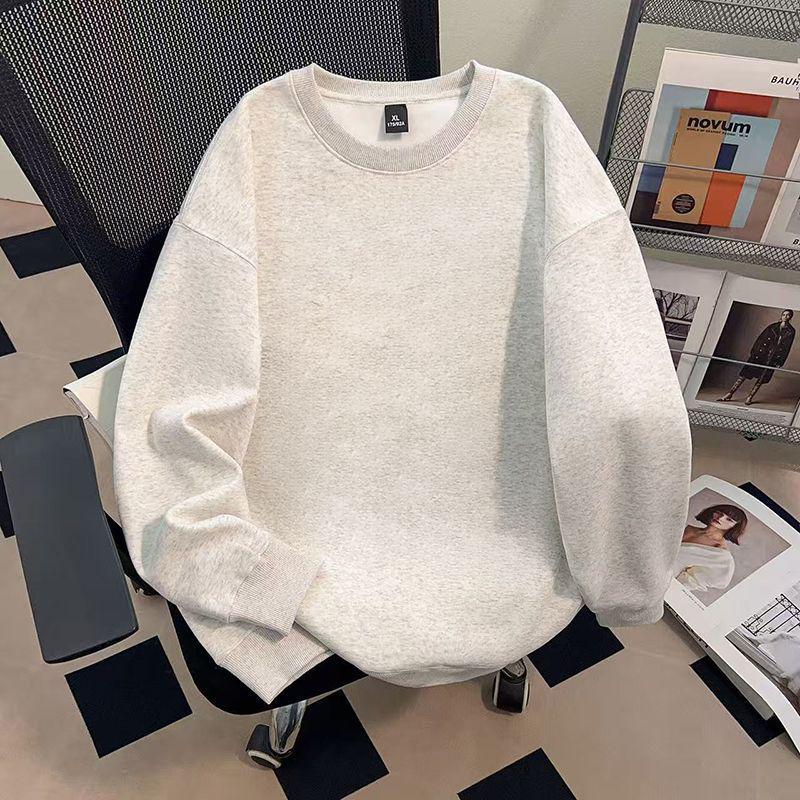 Unisex 450G Fleece Oversized Sweatshirt – Long Sleeve, Round Neck, Ideal for Autumn and Winter