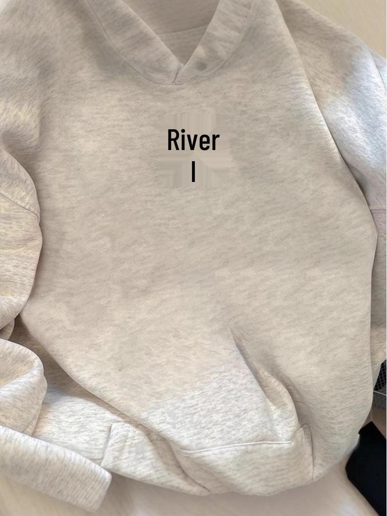 Men's American Style White and Grey Hooded Pullover - 2025 Autumn/Winter New Arrival, Plus Velvet, Trendy Streetwear.
