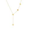 Gold Plated 3D Heart Y-Shaped Lariat Necklace, Stainless Steel Dainty Station Chain Choker, Waterproof Minimalist Jewelry for Women Gift