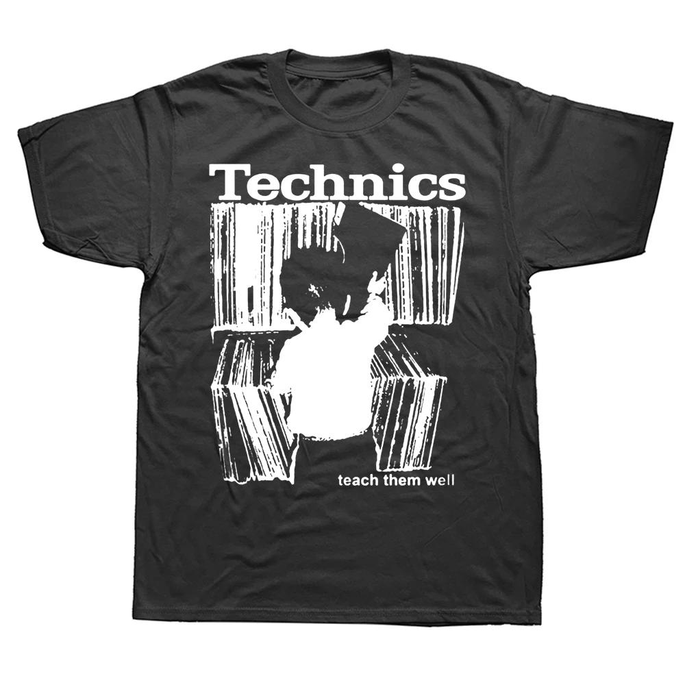 Technics TShirt Kid Teach Them Well Dj Music Tshirt Fashion Cotton Short Sleeve ONeck Summer Cool Tees