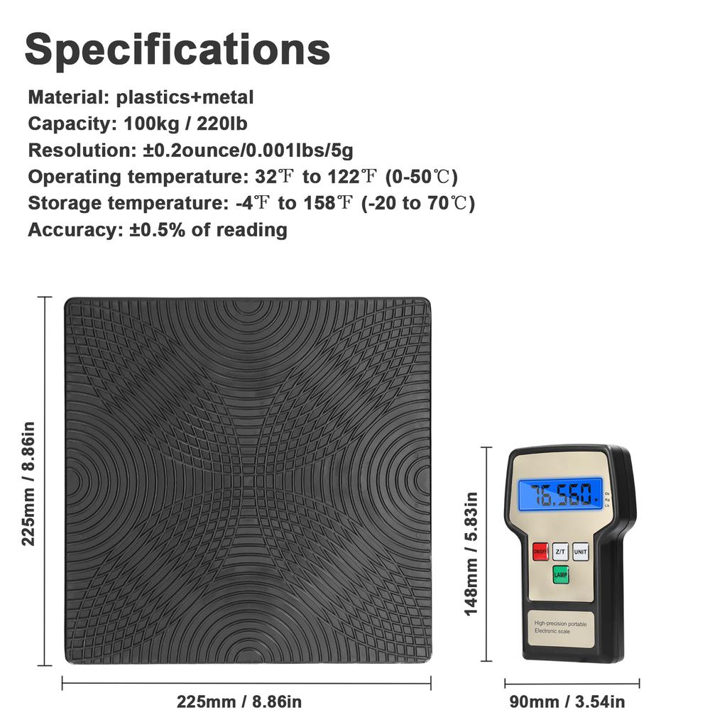 Digital kjølevekt Høy presis elektronisk vekt for påfyllingssentral for kjølemedier