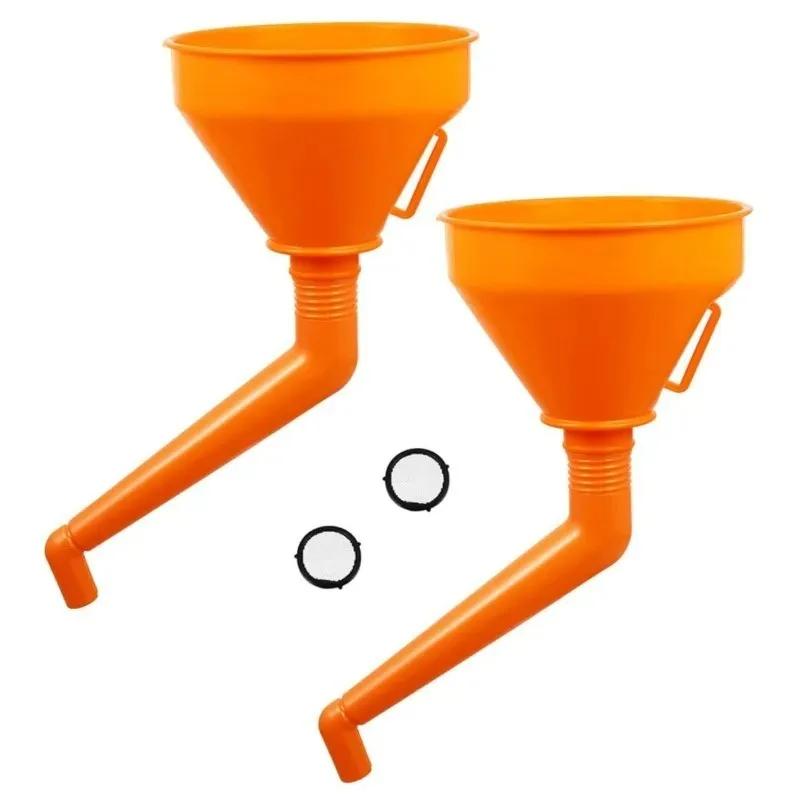 Motorcycle Refuel Engine Oil Funnel Long Mouth Funnels Car Repair Filling Tools Refueling Funnel with Filter Detachable Hose Car