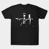 Men Black Print T-shirt Beavis And Butthead Pulp Fiction No-Cut Transfer Paper Print Cotton Tshirt