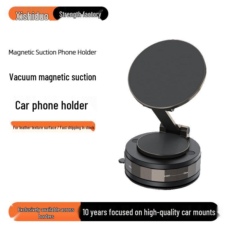 MagSafe Magnetic Car Phone Holder - Suction Cup, Rotating, Folding, Dashboard Mount.