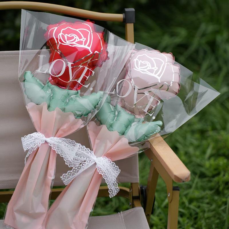 Flower Balloon Bouquet Aluminum Foil Balloon for Mother's Day Valentine's Day Wedding Guests Favor Birthday Party DIY Decoration