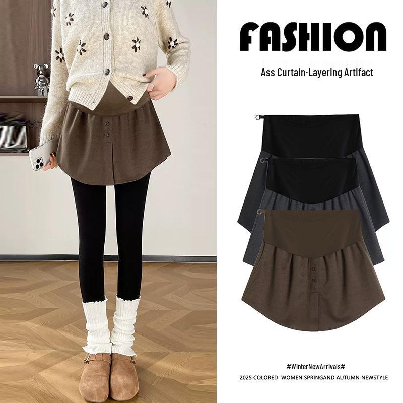 

Maternity Skirt & Bum Cover with Shark Skin Layering Pants, Essential Sweatshirt, & Wool Half-Skirt Combo for Autumn/Winter 2026. L