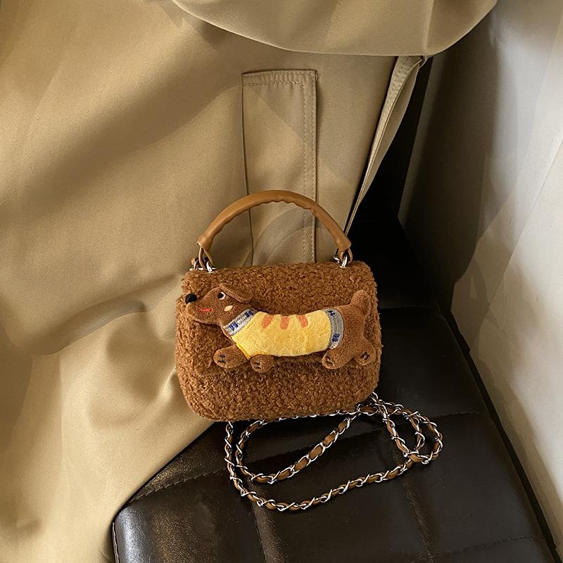 New fashion pretty fur feminine versatile small square customized shoulder messenger bag