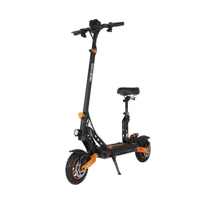 Trotinetă electrică pliabilă Kukirin G2 MAX 1000W cu baterie de 48V 20,8Ah, roți de 10 inch, viteză maximă de 55 km/h și autonomie de 80 km.