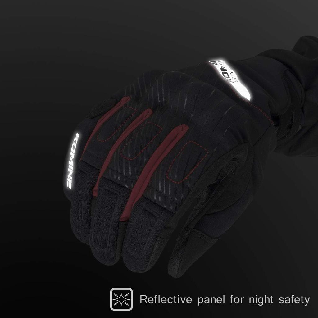 Komine Motorcycle Protective Winter Short Gloves, 2XL, Black, 06-840 GK-840
