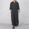 Bata para Hombre Cuello Redondo Mangas Largas Sencilla Dividida Pulóver Media Botonadura Simple Longitud Tobillo Tallas Grandes Ligera Suave Batas de Primavera para Uso Diario